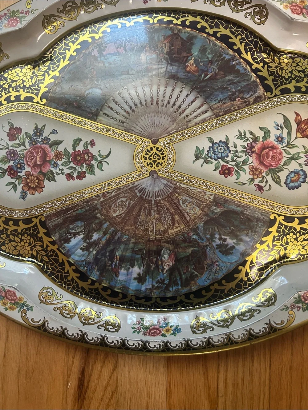 Daher Decorated Ware 1971 Floral Tin Tray Oval 20